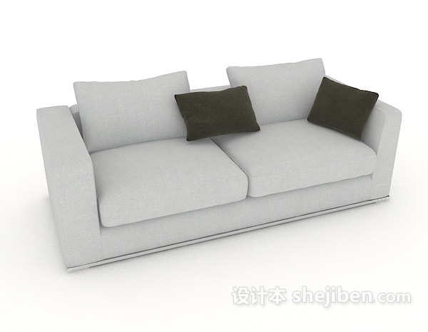 现代风格灰色家居双人沙发3d模型下载