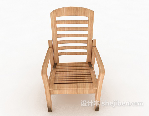 现代风格实木现代简单家居椅3d模型下载