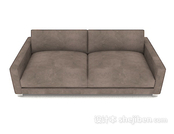 现代风格家居简约深灰色双人沙发3d模型下载