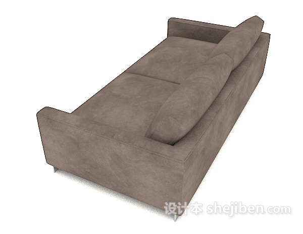 免费家居简约深灰色双人沙发3d模型下载
