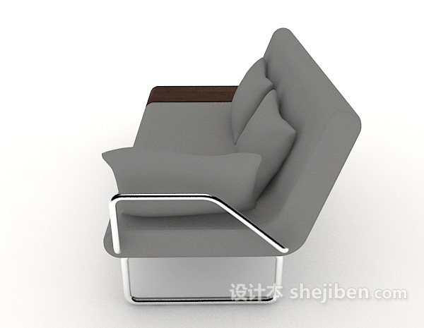 设计本灰色休闲简约双人沙发3d模型下载