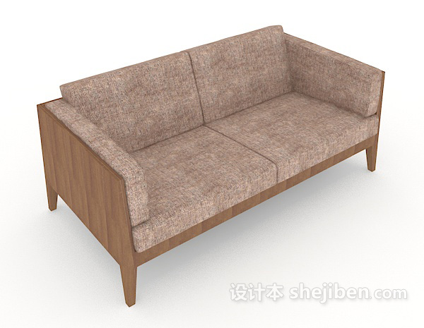深色新中式双人沙发3d模型下载