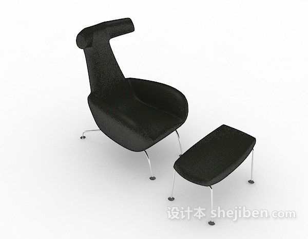 黑色简单休闲椅凳3d模型下载