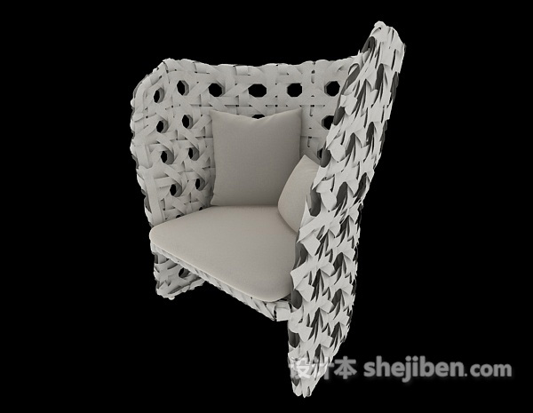 现代个性编织休闲椅子3d模型下载
