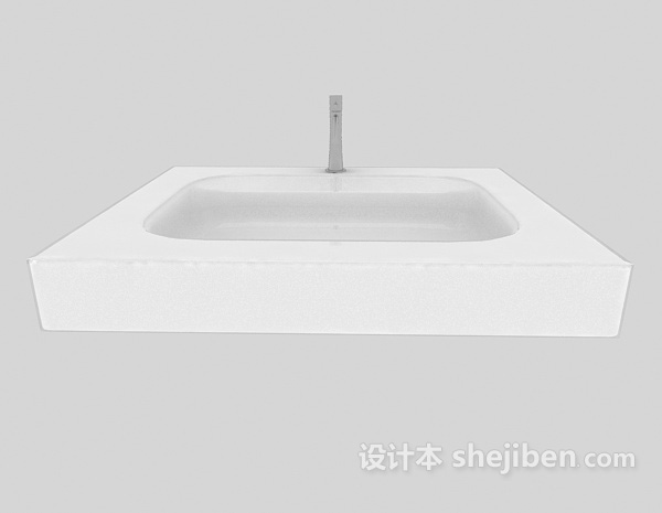 现代风格浴室简单洗手盆3d模型下载