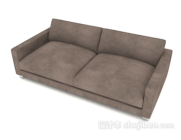 设计本家居简约深灰色双人沙发3d模型下载