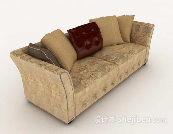 经典欧式双人沙发3d模型下载