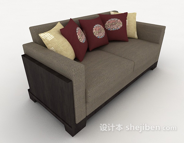 新中式简约多人沙发3d模型下载