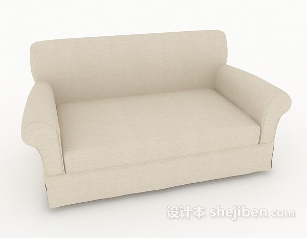免费浅棕色简约休闲单人沙发3d模型下载