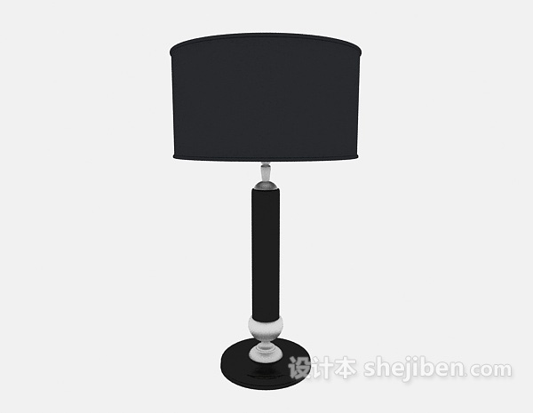 黑色简单台灯3d模型下载
