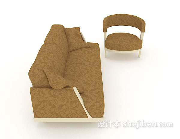 设计本简单家居组合沙发3d模型下载