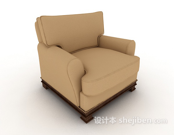 欧式家居单人沙发3d模型下载