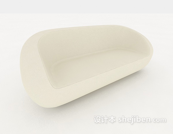 个性简约米白色双人沙发3d模型下载