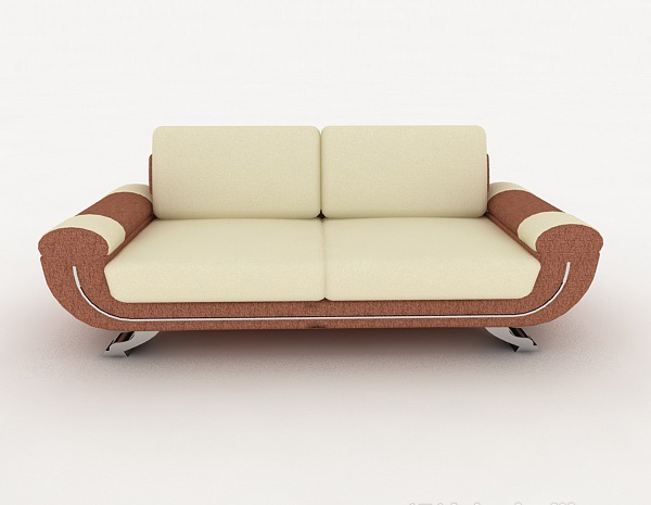 现代风格拼色双人沙发3d模型下载