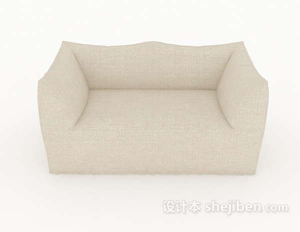 现代风格休闲灰色简约双人沙发3d模型下载