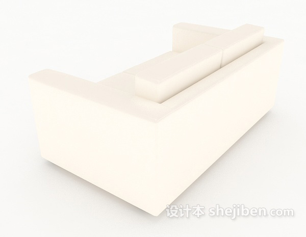 设计本家居休闲简约白色双人沙发3d模型下载
