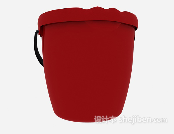 设计本红色油漆桶3d模型下载