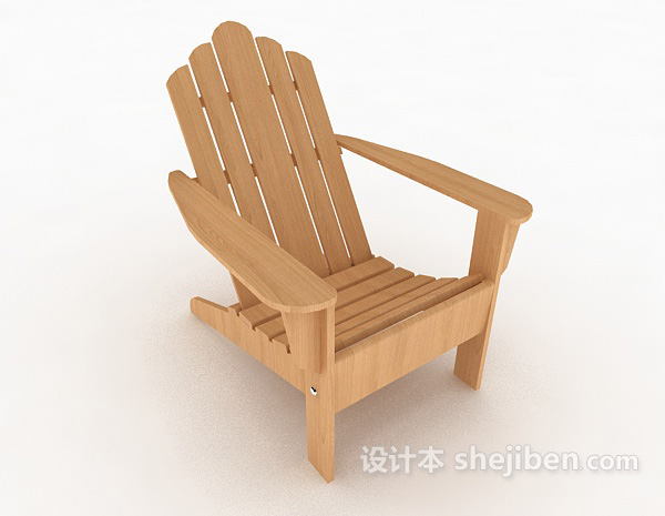 免费实木简单家居椅3d模型下载