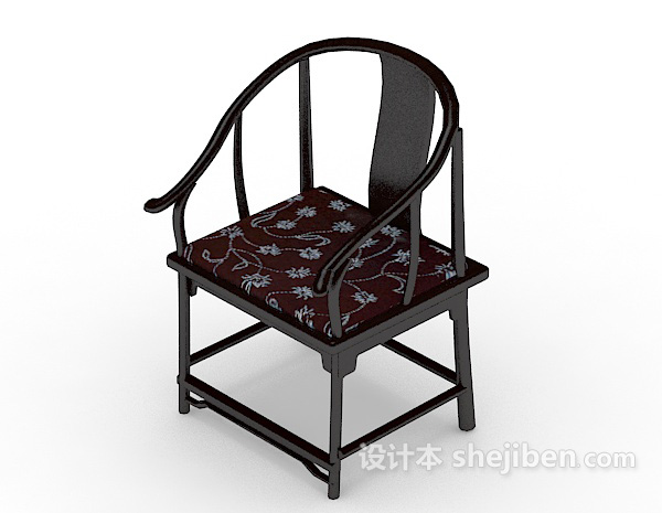 传统中式扶手椅3d模型下载