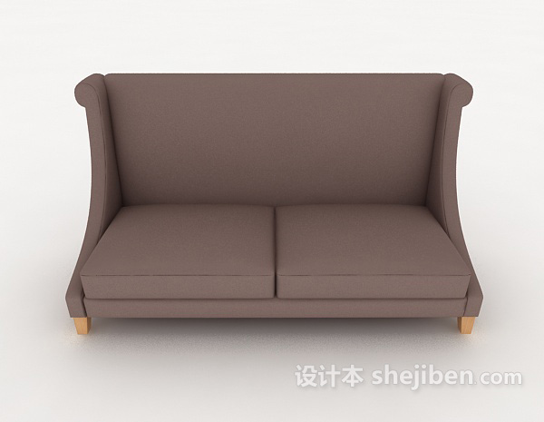 现代风格简单居家双人沙发3d模型下载