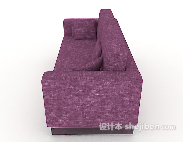 设计本简约家居紫色双人沙发3d模型下载