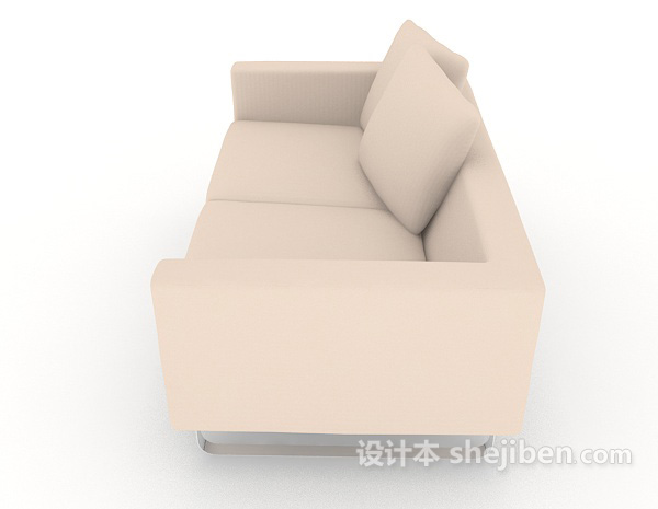 设计本简约家居棕色双人沙发3d模型下载