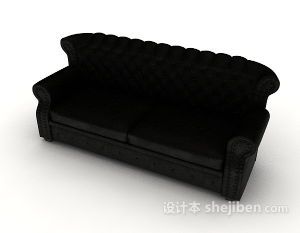 免费皮质现代多人沙发3d模型下载
