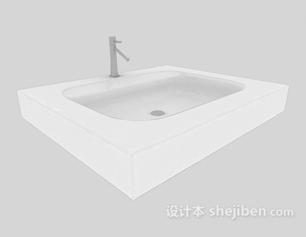 免费浴室简单洗手盆3d模型下载