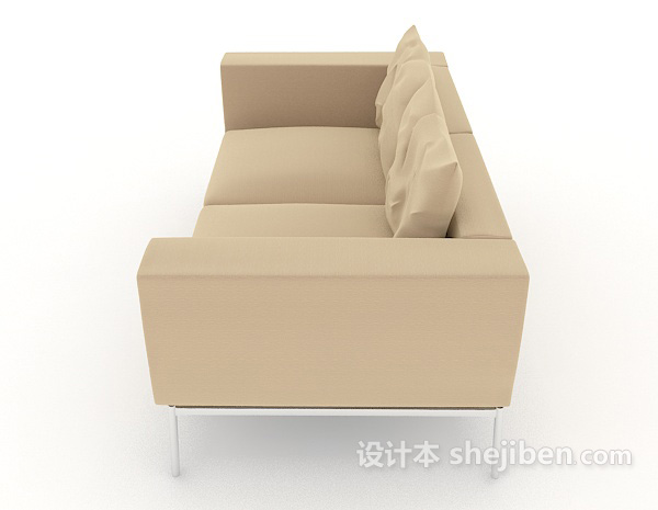 设计本家居简约休闲棕色双人沙发3d模型下载