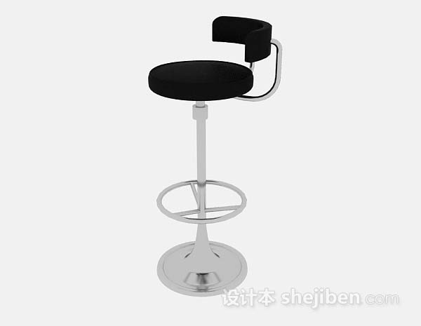 免费现代金属黑色休闲椅子3d模型下载
