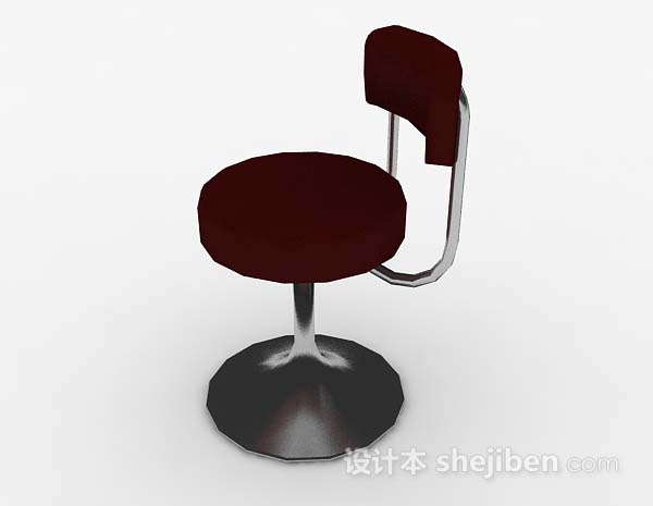 免费暗红色家居休闲椅子3d模型下载