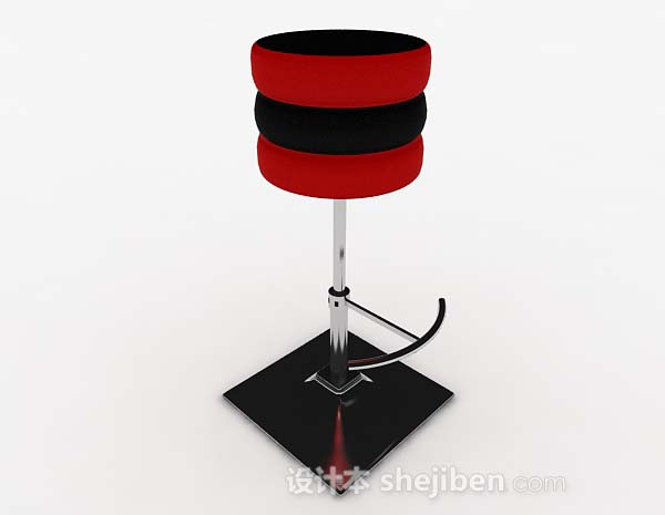 现代风格红色休闲圆凳3d模型下载