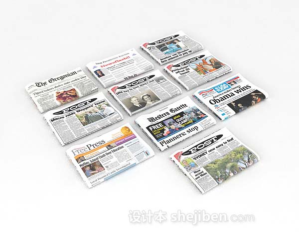 外国报纸3d模型下载