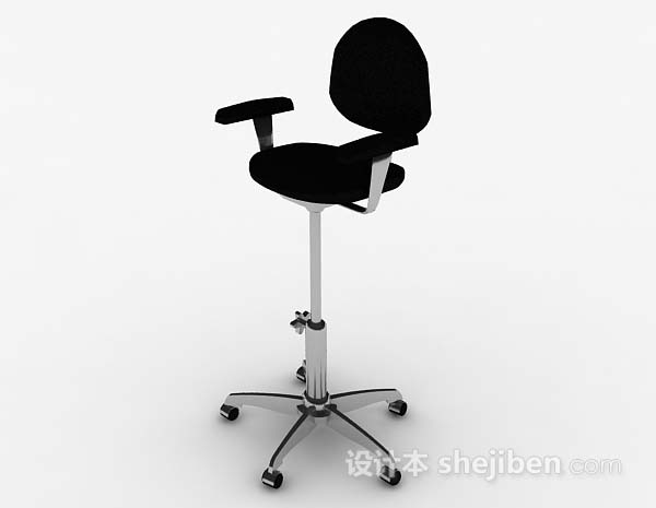 现代风格黑色休闲高脚椅3d模型下载