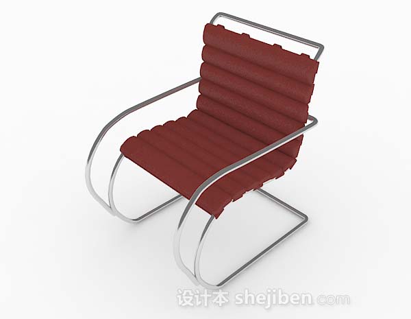 现代风格现代红色休闲椅子3d模型下载