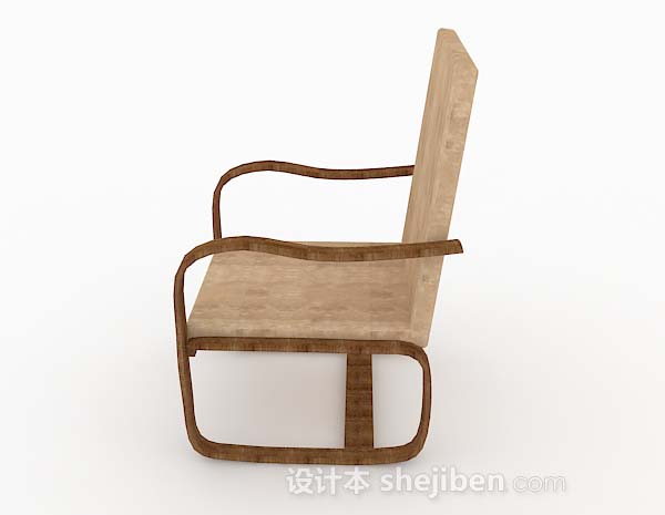设计本现代简约棕色休闲椅子3d模型下载