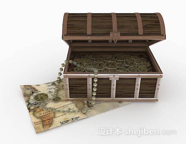 其它复古钱币木箱3d模型下载