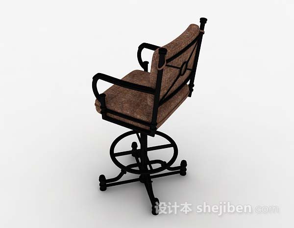 设计本欧式复古铁艺休闲椅子3d模型下载