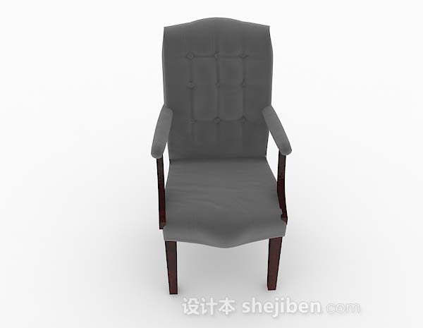 欧式风格欧式简约灰色单人沙发椅3d模型下载