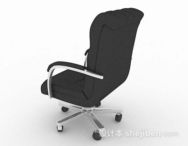设计本黑色现代简单办公椅3d模型下载