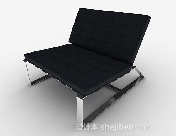 现代简约黑色家居休闲椅3d模型下载