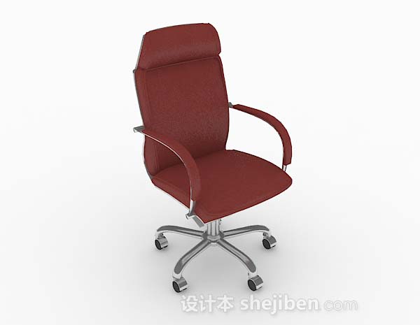 红色轮滑式椅子3d模型下载