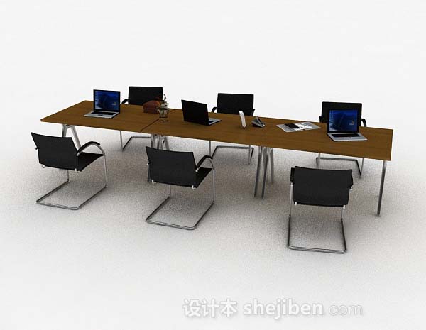 免费现代简约办公桌椅3d模型下载