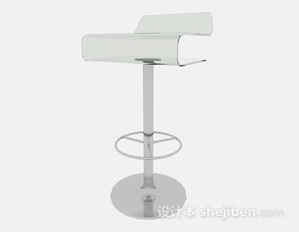 现代简约透明吧台椅3d模型下载