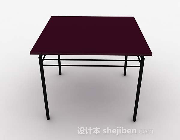 设计本紫色木质简约餐桌3d模型下载