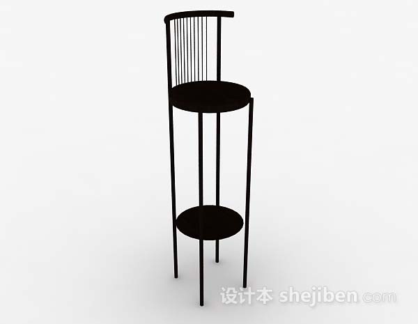木质高脚椅子3d模型下载