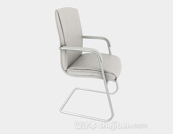 免费现代简约白色休闲椅子3d模型下载