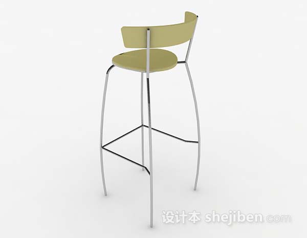 设计本现代简约黄棕色吧台椅3d模型下载