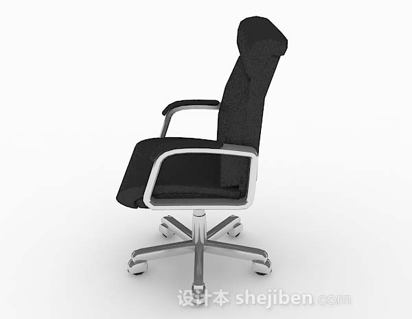 免费简约黑色轮滑式办公椅3d模型下载