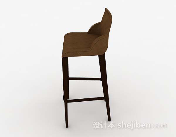 免费木质棕色吧台椅3d模型下载